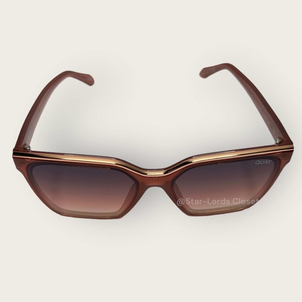 QUAY Sunglasses | Level Up Square Frame Milky Rose Pink Navy Vibrant Barbie Y2K - Picture 9 of 9